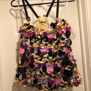 Vintage Catherine Malandrino Sequin Halter Top